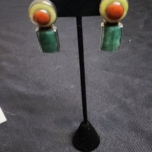 Jasper, Carnelian pierced earrings